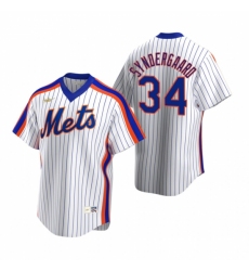 Mens Nike New York Mets 34 Noah Syndergaard White Cooperstown Collection Home Stitched Baseball Jerse