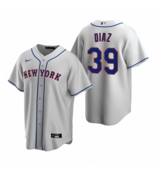 Mens Nike New York Mets 39 Edwin Diaz Gray Road Stitched Baseball Jersey
