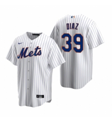 Mens Nike New York Mets 39 Edwin Diaz White 2020 Home Stitched Baseball Jersey