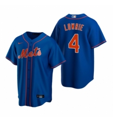 Mens Nike New York Mets 4 Jed Lowrie Royal Alternate Stitched Baseball Jersey