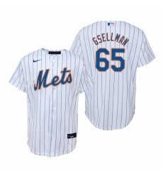 Mens Nike New York Mets 65 Robert Gsellman White Home Stitched Baseball Jersey