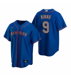 Mens Nike New York Mets 9 Brandon Nimmo Royal Alternate Road Stitched Baseball Jersey