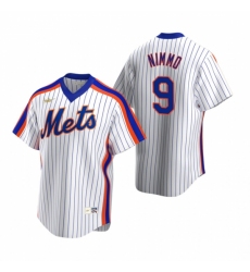Mens Nike New York Mets 9 Brandon Nimmo White Cooperstown Collection Home Stitched Baseball Jersey