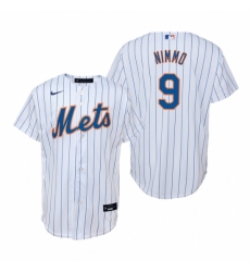 Mens Nike New York Mets 9 Brandon Nimmo White Home Stitched Baseball Jersey