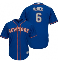 Mets #6 Jeff McNeil Blue(Grey NO.) New Cool Base Stitched Baseball Jersey