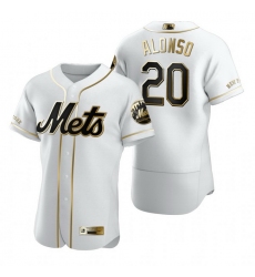 New York Mets 20 Pete Alonso White Nike Mens Authentic Golden Edition MLB Jersey