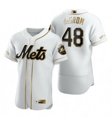 New York Mets 48 Jacob DeGrom White Nike Mens Authentic Golden Edition MLB Jersey