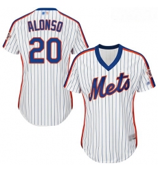 Mets #20 Pete Alonso White 28Blue Strip Alternate Women Stitched Baseball Jersey