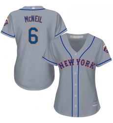 Mets #6 Jeff McNeil Grey Road Women's Stitched Baseball Jersey