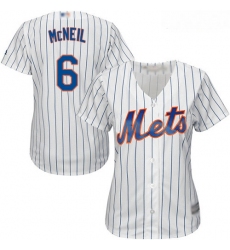 Mets #6 Jeff McNeil White 28Blue Strip Home Women Stitched Baseball Jersey