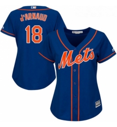 Womens Majestic New York Mets 18 Travis dArnaud Authentic Royal Blue Alternate Home Cool Base MLB Jersey