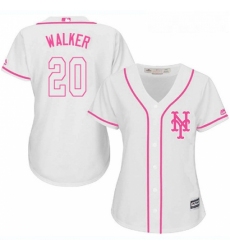 Womens Majestic New York Mets 20 Neil Walker Replica White Fashion Cool Base MLB Jersey