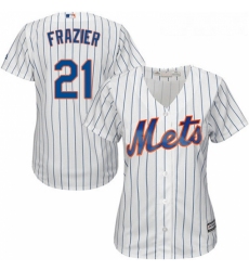 Womens Majestic New York Mets 21 Todd Frazier Replica White Home Cool Base MLB Jersey 