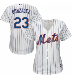 Womens Majestic New York Mets 23 Adrian Gonzalez Authentic White Home Cool Base MLB Jersey 