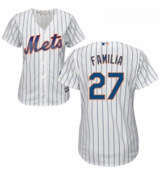 Womens Majestic New York Mets 27 Jeurys Familia Authentic White Home Cool Base MLB Jersey