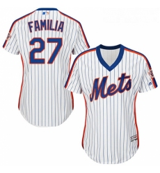 Womens Majestic New York Mets 27 Jeurys Familia Replica White Alternate Cool Base MLB Jersey