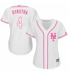 Womens Majestic New York Mets 4 Lenny Dykstra Authentic White Fashion Cool Base MLB Jersey