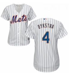 Womens Majestic New York Mets 4 Lenny Dykstra Authentic White Home Cool Base MLB Jersey