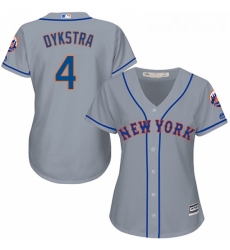 Womens Majestic New York Mets 4 Lenny Dykstra Replica Grey Road Cool Base MLB Jersey