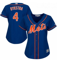 Womens Majestic New York Mets 4 Lenny Dykstra Replica Royal Blue Alternate Home Cool Base MLB Jersey