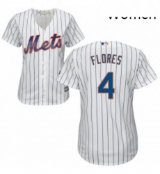 Womens Majestic New York Mets 4 Wilmer Flores Replica White Home Cool Base MLB Jersey