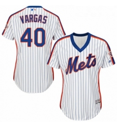 Womens Majestic New York Mets 40 Jason Vargas Authentic White Alternate Cool Base MLB Jersey 