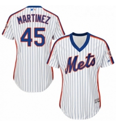 Womens Majestic New York Mets 45 Pedro Martinez Authentic White Alternate Cool Base MLB Jersey 