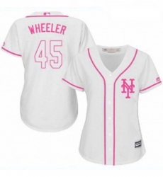 Womens Majestic New York Mets 45 Zack Wheeler Authentic White Fashion Cool Base MLB Jersey