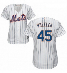 Womens Majestic New York Mets 45 Zack Wheeler Authentic White Home Cool Base MLB Jersey