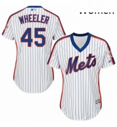 Womens Majestic New York Mets 45 Zack Wheeler Replica White Alternate Cool Base MLB Jersey