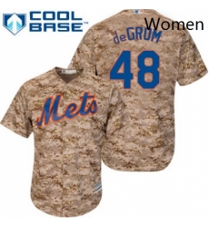 Womens Majestic New York Mets 48 Jacob deGrom Replica Camo MLB Jersey