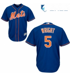 Womens Majestic New York Mets 5 David Wright Authentic Blue MLB Jersey