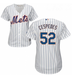 Womens Majestic New York Mets 52 Yoenis Cespedes Replica White Home Cool Base MLB Jersey