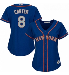 Womens Majestic New York Mets 8 Gary Carter Replica Royal Blue Alternate Road Cool Base MLB Jersey