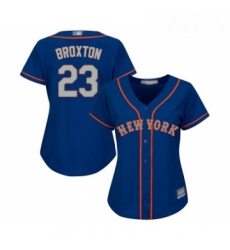 Womens New York Mets 23 Keon Broxton Authentic Royal Blue Alternate Road Cool Base Baseball Jersey 