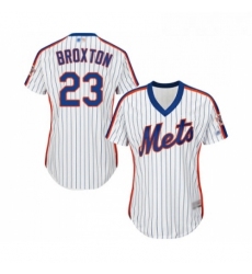 Womens New York Mets 23 Keon Broxton Authentic White Alternate Cool Base Baseball Jersey 