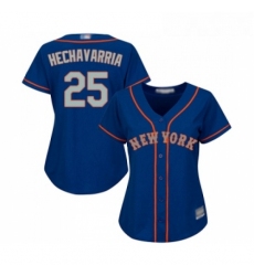 Womens New York Mets 25 Adeiny Hechavarria Authentic Royal Blue Alternate Road Cool Base Baseball Jersey 