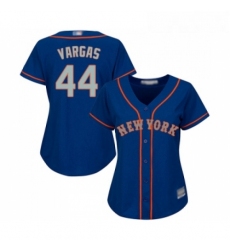 Womens New York Mets 44 Jason Vargas Authentic Royal Blue Alternate Road Cool Base Baseball Jersey 