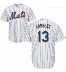 Youth Majestic New York Mets 13 Asdrubal Cabrera Authentic White Home Cool Base MLB Jersey