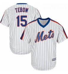 Youth Majestic New York Mets 15 Tim Tebow Authentic White Alternate Cool Base MLB Jersey