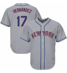 Youth Majestic New York Mets 17 Keith Hernandez Authentic Grey Road Cool Base MLB Jersey