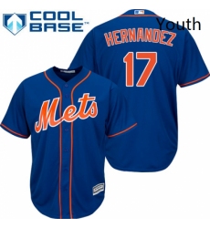 Youth Majestic New York Mets 17 Keith Hernandez Replica Royal Blue Alternate Home Cool Base MLB Jersey