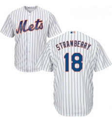 Youth Majestic New York Mets 18 Darryl Strawberry Authentic White Home Cool Base MLB Jersey