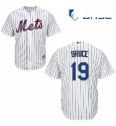 Youth Majestic New York Mets 19 Jay Bruce Authentic White Home Cool Base MLB Jersey 