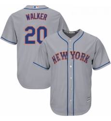 Youth Majestic New York Mets 20 Neil Walker Authentic Grey Road Cool Base MLB Jersey