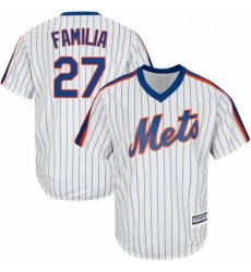 Youth Majestic New York Mets 27 Jeurys Familia Authentic White Alternate Cool Base MLB Jersey