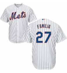 Youth Majestic New York Mets 27 Jeurys Familia Authentic White Home Cool Base MLB Jersey