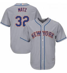 Youth Majestic New York Mets 32 Steven Matz Authentic Grey Road Cool Base MLB Jersey