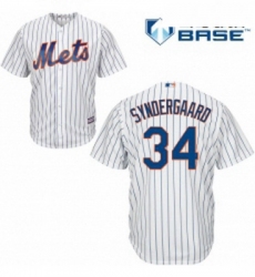 Youth Majestic New York Mets 34 Noah Syndergaard Replica White Home Cool Base MLB Jersey