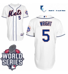 Youth Majestic New York Mets 5 David Wright Replica White Alternate Cool Base 2015 World Series MLB Jersey